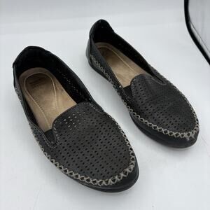 Earth‎ Origins Flats Womens Size 7 Lark Lizzy Black Slip On Casual Perforated